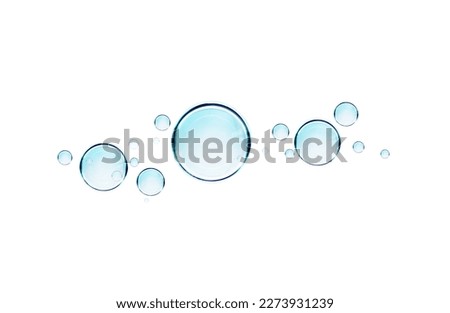 Hyaluronic acid cosmetic gel drops isolated on white background. Cleanser bubbles for design. Royalty-Free Stock Photo #2273931239