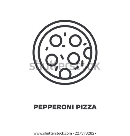 pepperoni pizza icon. Thin line pepperoni pizza icon from restaurant collection. Outline vector isolated on white background. Editable pepperoni pizza symbol can be used web and mobile Royalty-Free Stock Photo #2273932827
