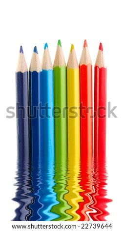 Liquid pencils. Paints is turning into pencils
