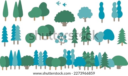 Cute tree and forest illustration set.Easy-to-edit vector material.There are other variations as well. Royalty-Free Stock Photo #2273966859