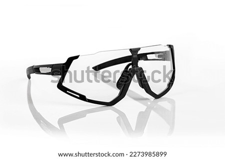 Port and safety glasses isolated on white background.
