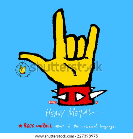 Heavy Metal Hand background - hand drawn in vector 