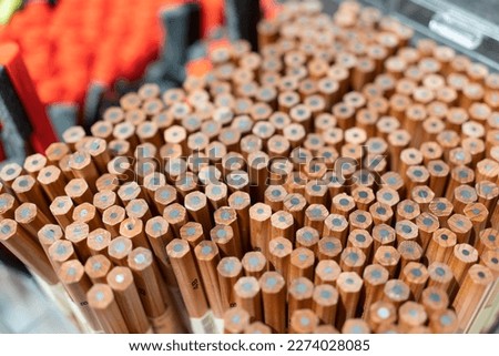 A lot of pencils. many not sharp pencil. Graphite pencils. Royalty-Free Stock Photo #2274028085