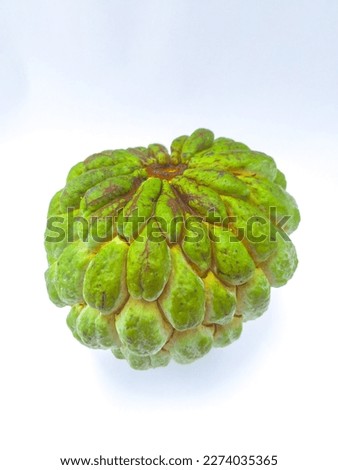 Srikaya fruit or in Latin "Annona squamosa", taken with a white background photo studio