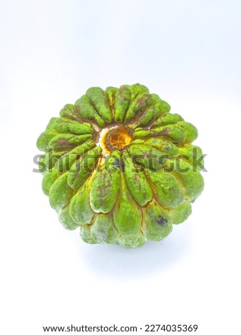 Srikaya fruit or in Latin "Annona squamosa", taken with a white background photo studio