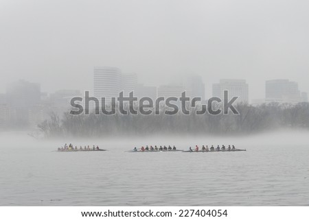 Washington DC -Rosslyn in heavy fog