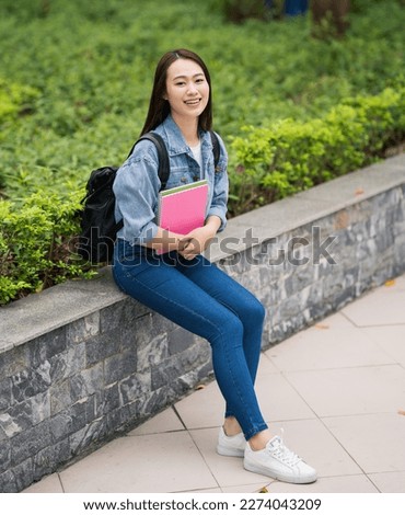 Young Asian student at school