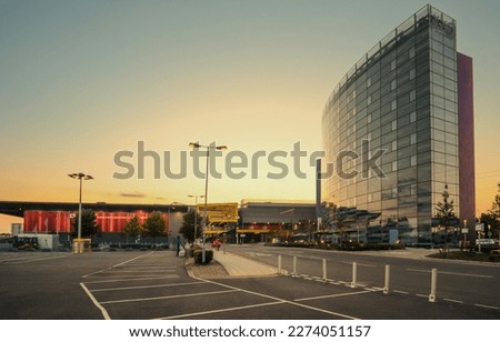 ExCeL London is an exhibition and international convention centre in the Custom House area of Newham, East London. It is situated on a 100-acre site on the northern quay of the Royal Victoria Dock Royalty-Free Stock Photo #2274051157