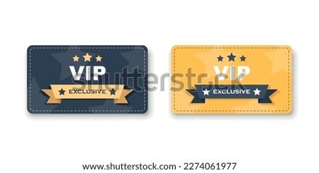 VIP badges icon in flat style. Exclusive badge vector illustration on isolated background. Premium luxury sign business concept. Royalty-Free Stock Photo #2274061977