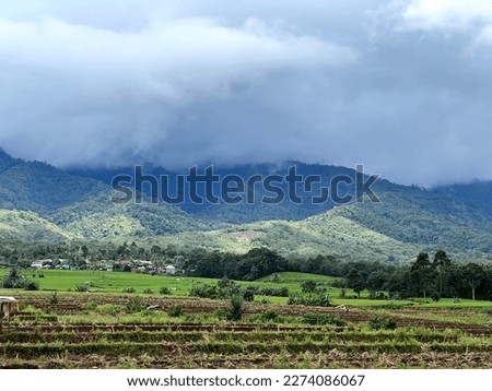 South Sumatra - Indonesia - March 10, 2023 - Beautiful scenery located on the Serelo Lahat hill, a very suitable place for a vacation and taking pictures of nature