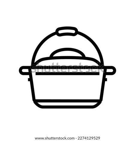 cast iron dutch oven kitchen cookware line icon vector. cast iron dutch oven kitchen cookware sign. isolated contour symbol black illustration