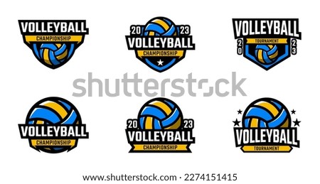 Set of volleyball sport logo. Sports badge for team or tournament. Emblem vector template