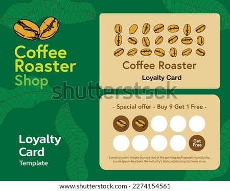 Loyalty Card template , royalty program for coffee shop. Isolated illustration Royalty-Free Stock Photo #2274154561