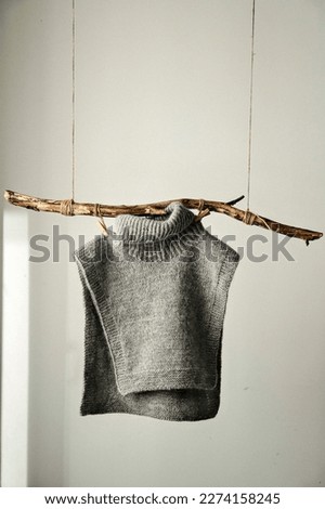 Knitted grey vest made of Norwegian yarn