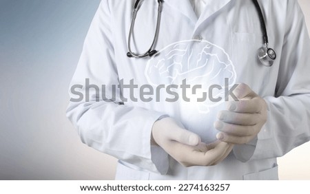 Human brain in the doctor hands, mental illness concept Royalty-Free Stock Photo #2274163257