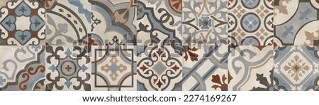 patchwork design tile background texture ceramic pattern Royalty-Free Stock Photo #2274169267