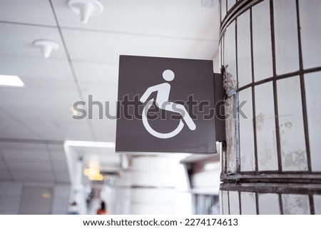 Signs wheelchairs for disabled people in Subway station Korea