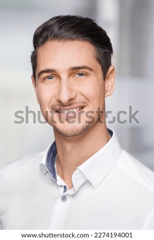 Classic cv portrait of young man ready for job - business concept