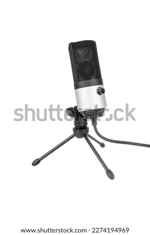 Silver microphone isolated on white background Royalty-Free Stock Photo #2274194969