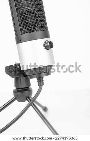 Silver microphone isolated on white background Royalty-Free Stock Photo #2274195365