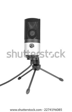 Silver microphone isolated on white background Royalty-Free Stock Photo #2274196085