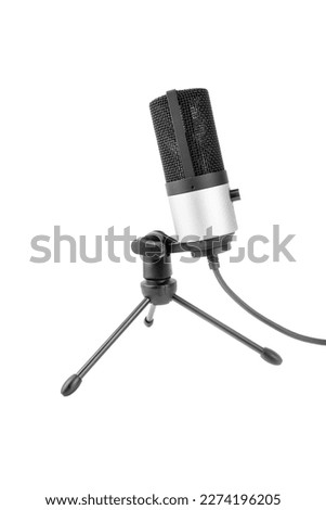 Silver microphone isolated on white background Royalty-Free Stock Photo #2274196205