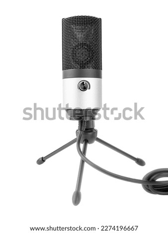 Silver microphone isolated on white background Royalty-Free Stock Photo #2274196667