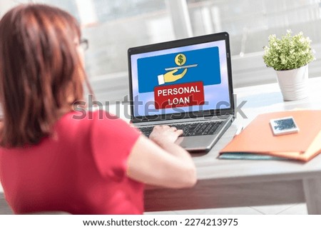 Laptop screen displaying a personal loan concept