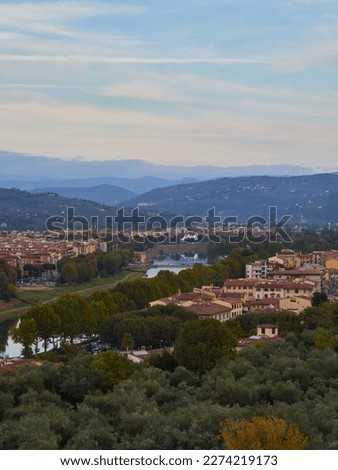 Florence panorama during summer sunset from Piazzale Michelangelo    