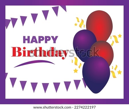 Happy birthday celebration bright isolated graphics poster set   