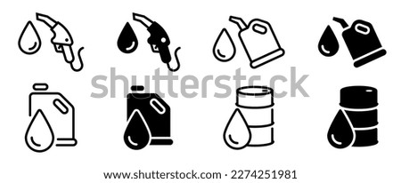 Car fuel vector icon set. Fuel icon set. Fuel canister icon. Gas station icons. EPS 10 Royalty-Free Stock Photo #2274251981