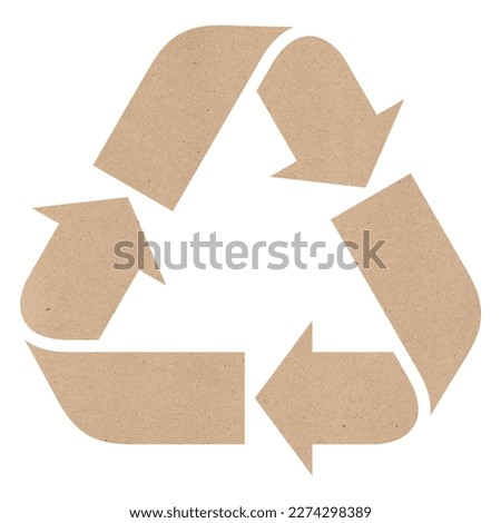 Craft cardboard recycling symbol shape. Concept of ecology and paper recycling. Ecologic. Sign textured. Paper. Recycled. Eco arrow reuse material.	
 Royalty-Free Stock Photo #2274298389