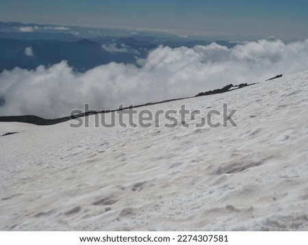 Clouds Rolling In, Hiking to Camp Muir on Mount Rainier 