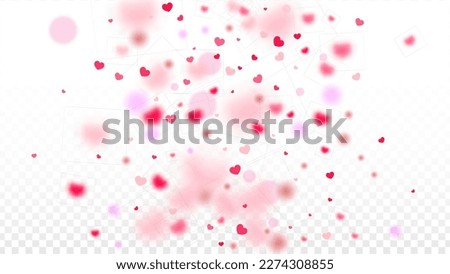 Hearts Random Falling Background. St. Valentine's Day pattern. Romantic Scattered Hearts Design Element. Vector Illustration. Cute Element of Design for Banners.
