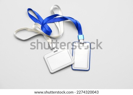 Blank badges on light background
