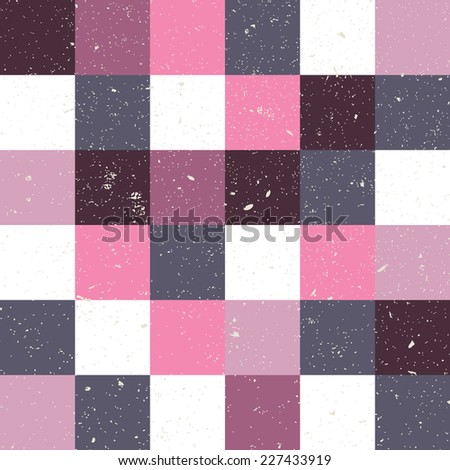 A pink pixel art style background with a grunge texture