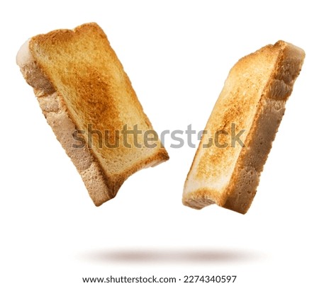 Toast bread close-up on a white background. Isolated Royalty-Free Stock Photo #2274340597