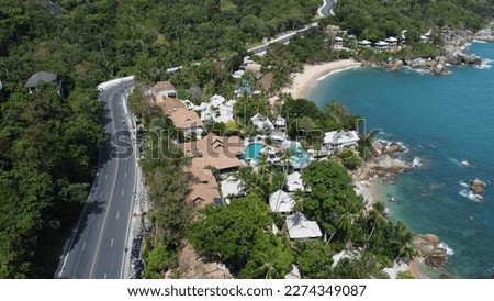 Luxury Resort on Coral Cove Beach in Koh Samui Thailand Tropical Paradise Island Aerial Photography