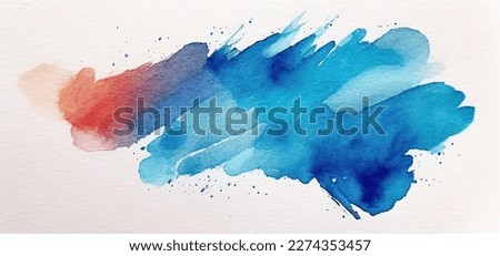blue abstract watercolor painting on white paper Royalty-Free Stock Photo #2274353457