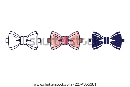 Bow line and solid illustration icon