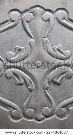Grey wood furniture decoration detail
