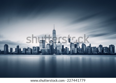 New York City Lower Manhattan with new One World Trade Center