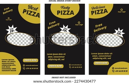 social media story template for Pizza promotion banner 