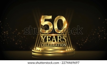 50 years Celebration Golden Jubilee Award Graphics Background. Entertainment Spot Light Hollywood Template  Luxury Premium Corporate Abstract Design Template Banner Certificate.  Royalty-Free Stock Photo #2274469697