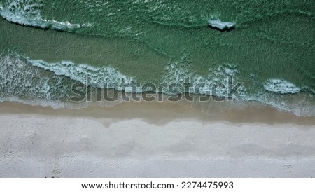A top down ocean beach picture