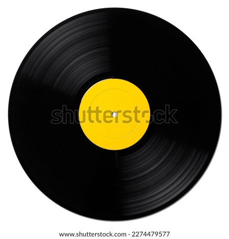 A 12-inch LP vinyl record isolated on white background with clipping paths Royalty-Free Stock Photo #2274479577