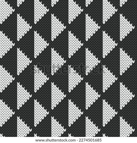 Black and white rhombus jacquard knitted seamless pattern. Vector illustration. Royalty-Free Stock Photo #2274501685