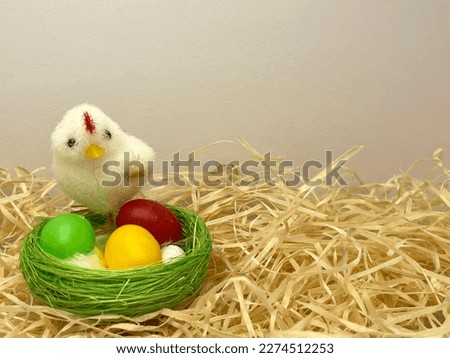 easter picture chick with a basket of eggs