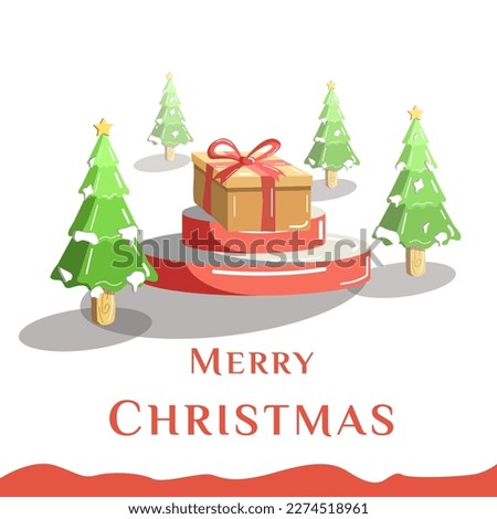 Merry Christmas illustration banner vector