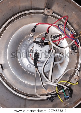 surabaya , indonesia - March 14 2023 : cable network . Water boiler . water heater
